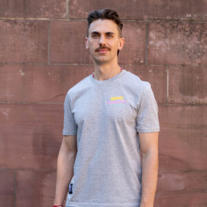 "Weck, Worscht un' Woi" - T-Shirt grau