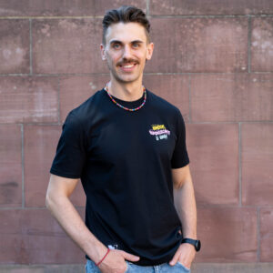 "Weck, Worscht un' Woi" - T-Shirt schwarz